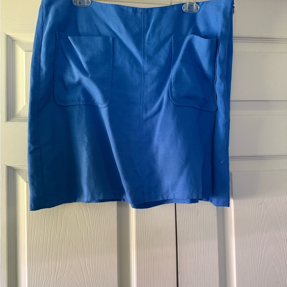 LOFT Electric Blue Mini Skirt with Front Patch Pockets